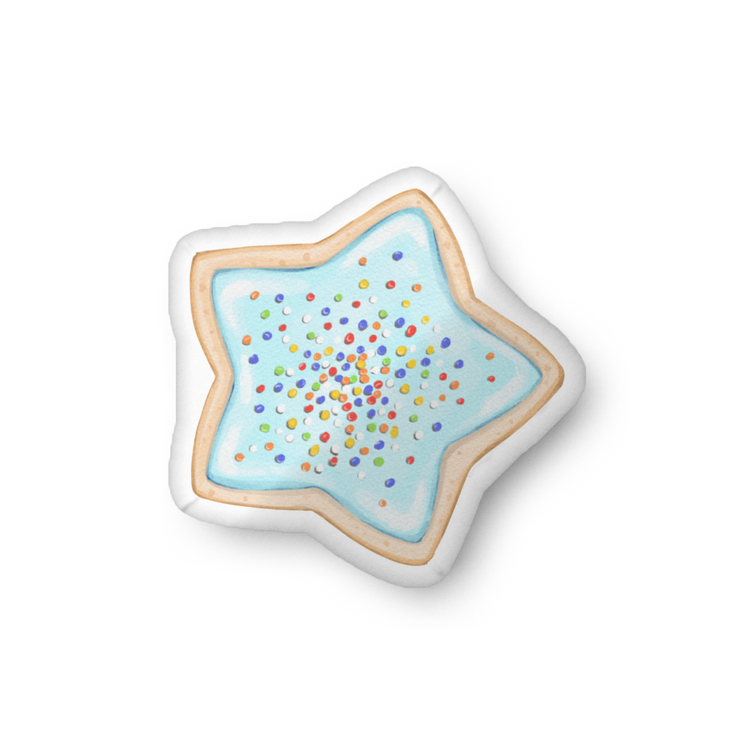Sugar Cookie Blue Star with Sprinkles Pillow
