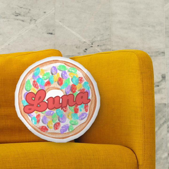 Confetti Donut Pillow with Your Name