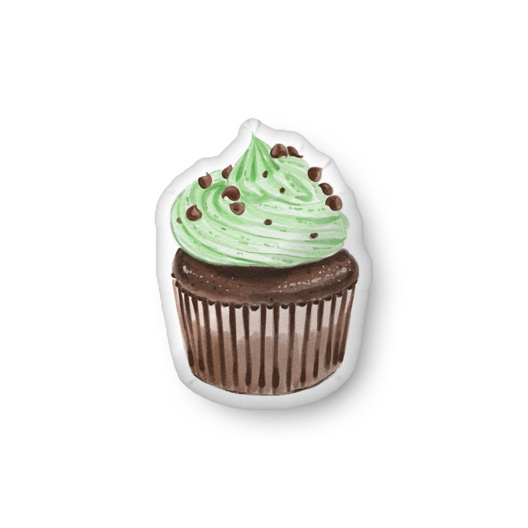 Mint Chocolate Chip Cupcake Pillow