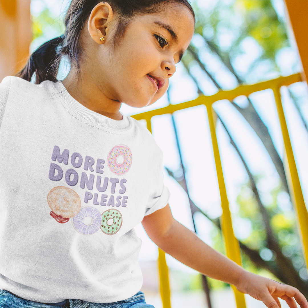 More Donuts Please Colorful Girls TShirt by Wolf Pup Creative