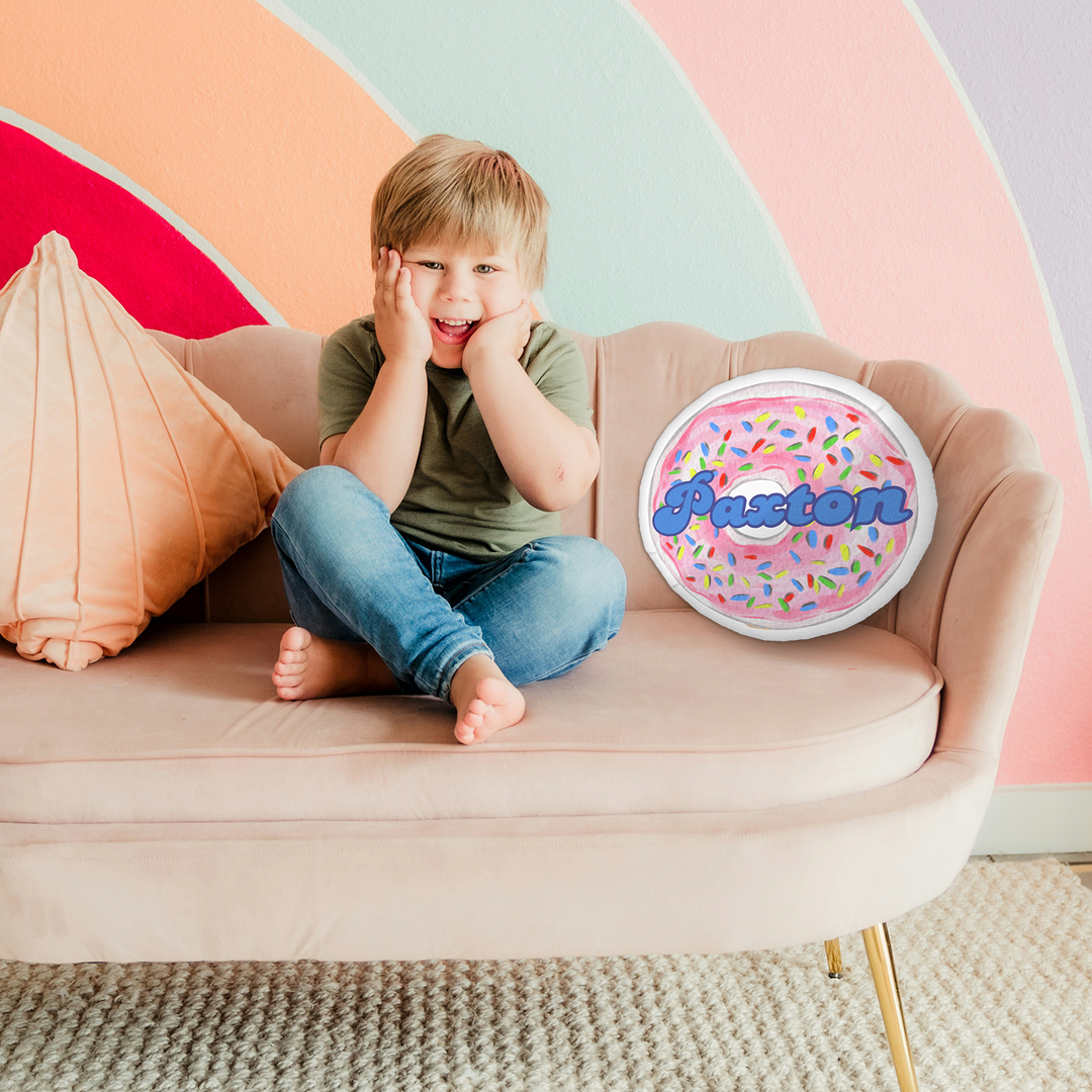 Sprinkles Donut Pillow with Your Name