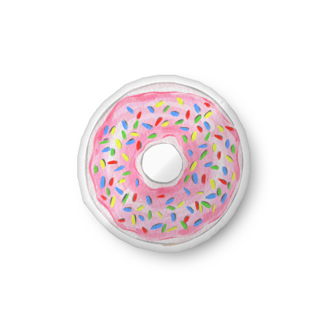 Sprinkles Pink Donut Pillow