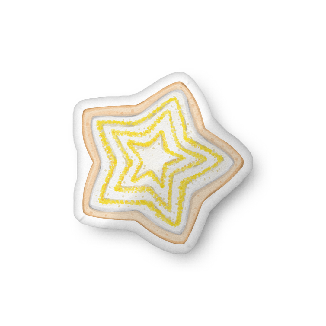 Sugar Cookie Yellow Striped Star Pillow