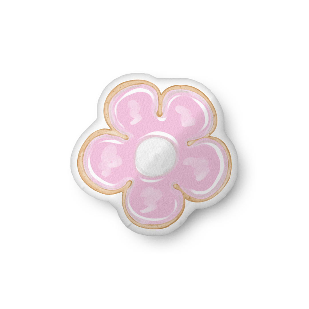 Sugar Cookie Pink Flower Pillow