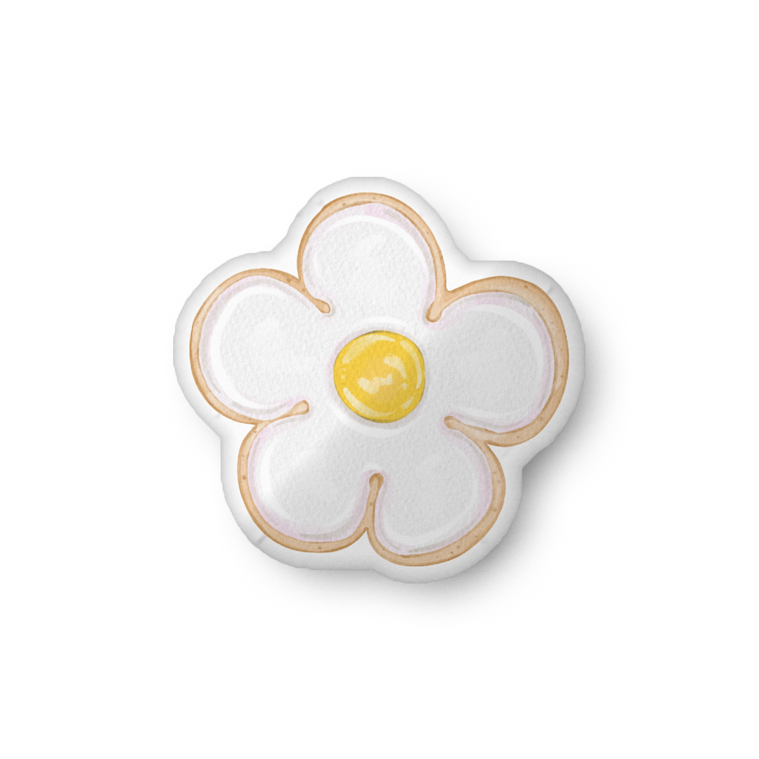 Sugar Cookie White Flower Pillow