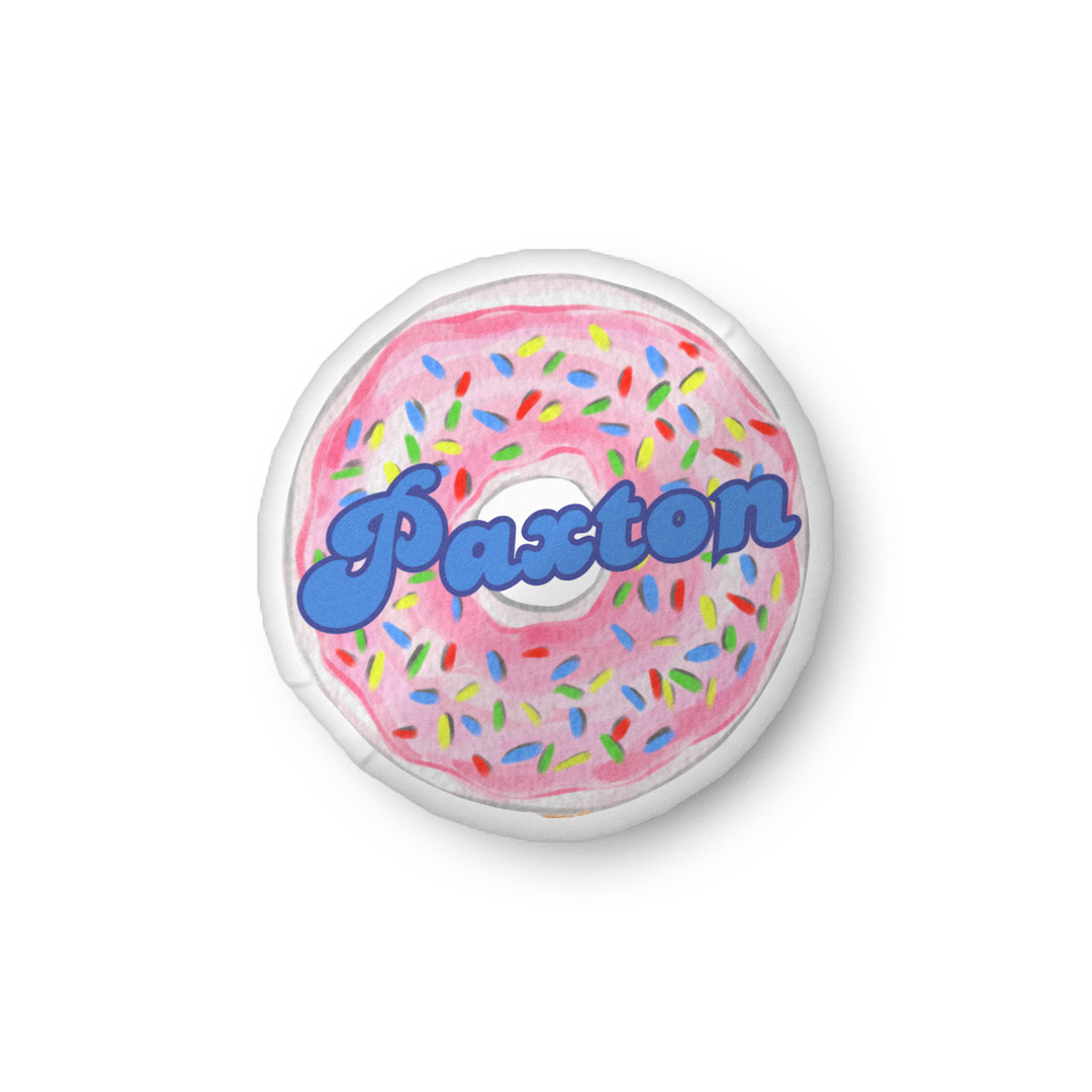 Sprinkles Donut Pillow with Your Name